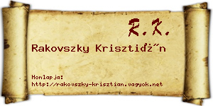 Rakovszky Krisztián névjegykártya