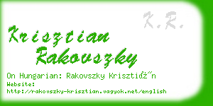 krisztian rakovszky business card